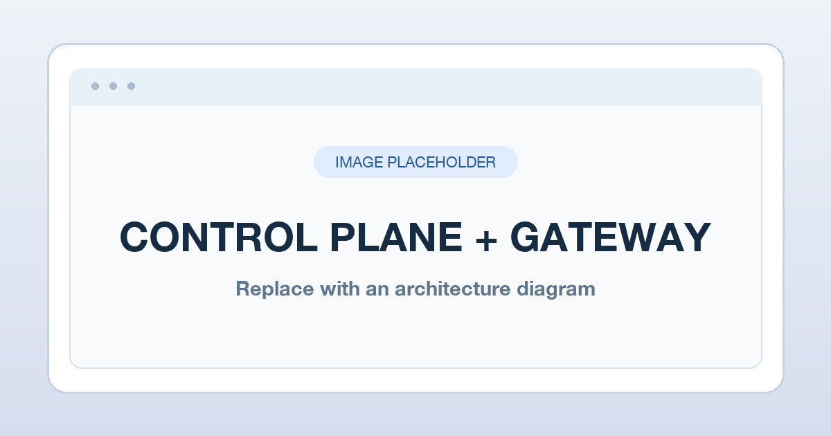 Placeholder for the control plane, Postgres, Redis, and gateway architecture