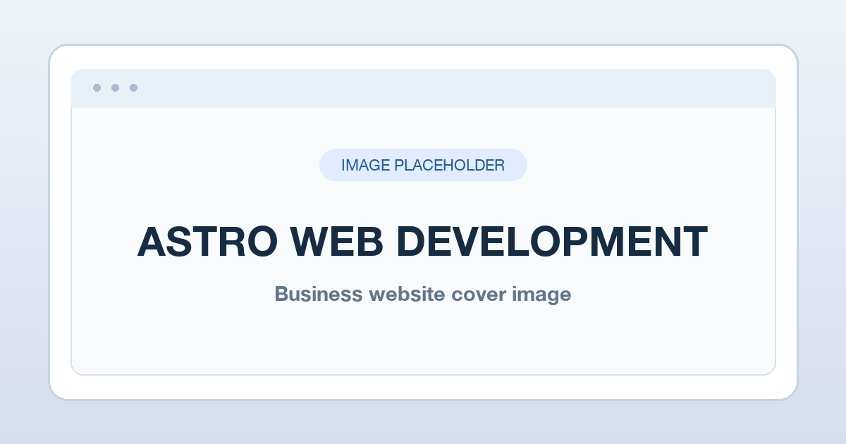Placeholder cover image for an article about Astro business websites