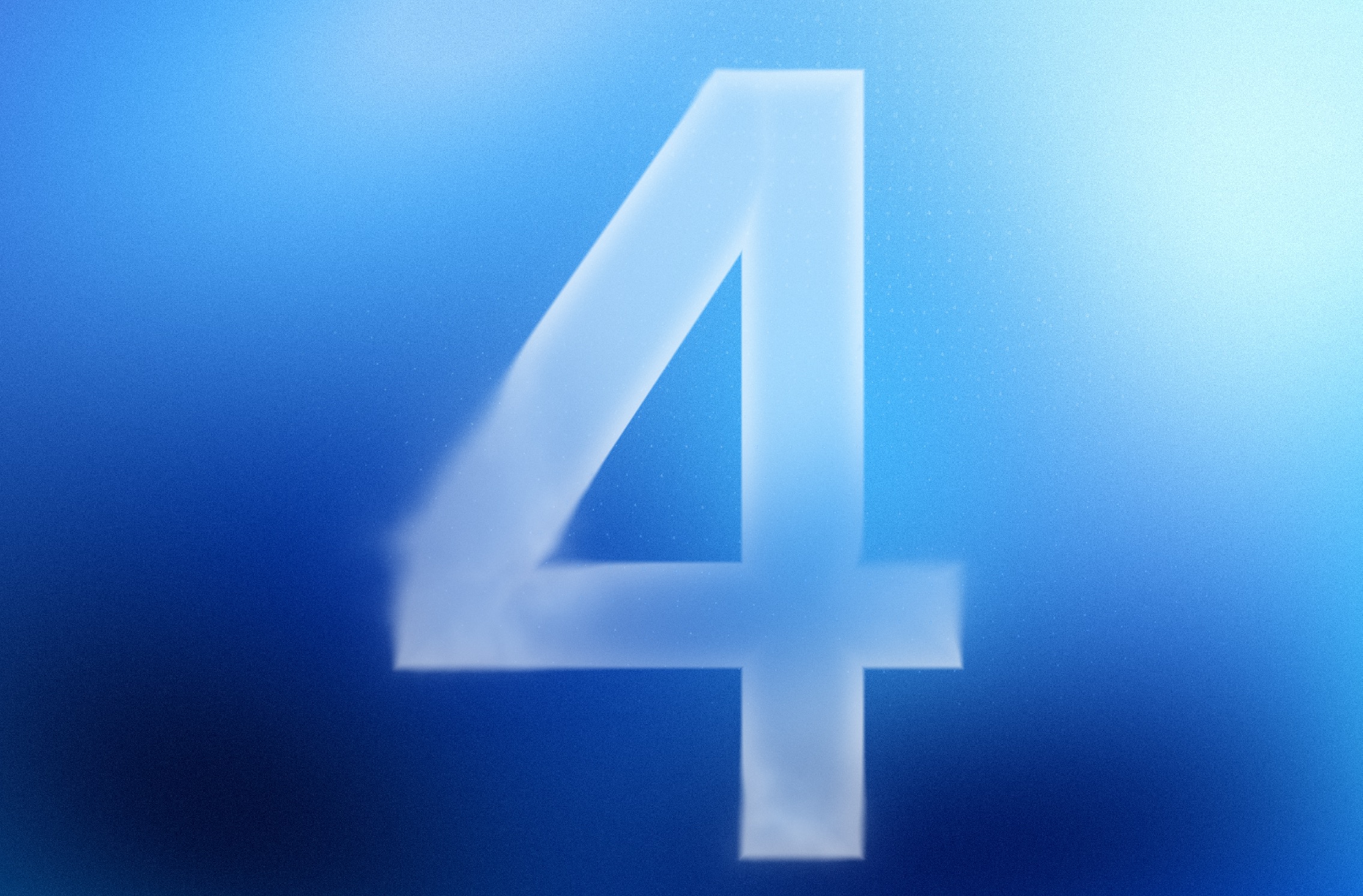 Glowing numeral four on a blue background, the cover image for Gemini 4 Argon