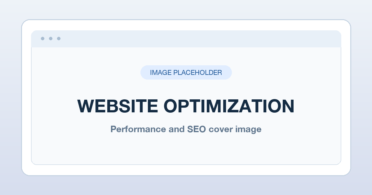 Placeholder cover image for a website performance and SEO optimization article